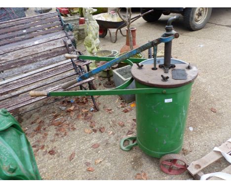 A VINTAGE HAND PUMP BOWSER. 