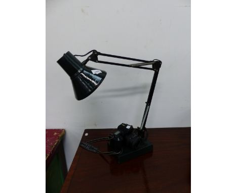 AN ANGLEPOISE TYPE LAMP, AND A CANON EOS 1000F CAMERA. 