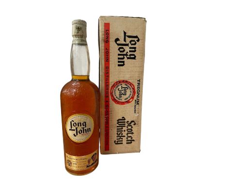 One bottle, Long John Blended Scotch Whisky, a tregnum (3 bottles), 70%, in orignal card box