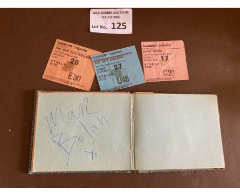 Records : Mark Bolan signature within original 1970s autograph book includes odd ticket & Donny Osmond signature
