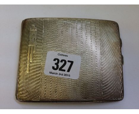 An engine turned silver cigarette case (114 grams).