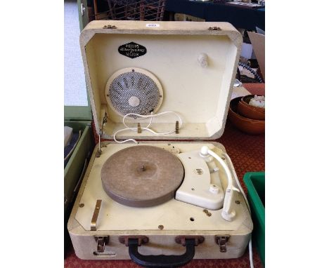 A mid 20th century Philips Disc Jockey Major portable electric record player.