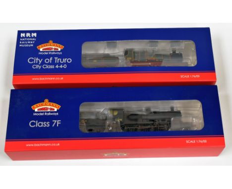 TWO BACHMANN 00 GAUGE LOCOMOTIVES; 1. BR Black Late Crest (Weathered) Class 7F 53810 2. City Class Locomotive 3440 'City of T