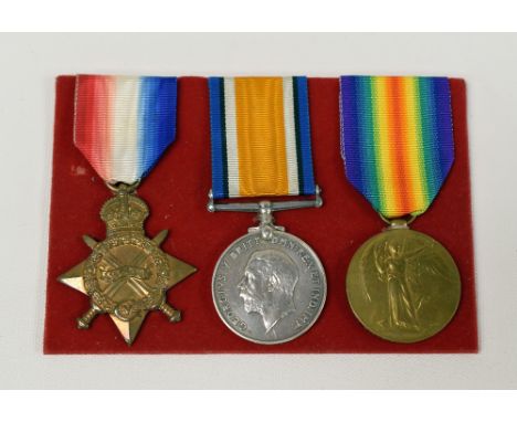 FIRST WORLD WAR MEDAL TRIO to Pte W E Carline, Lincolnshire Regiment
