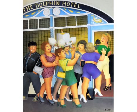 BERYL COOK print - coloured print of hen night, signed, 50 x 40cms
