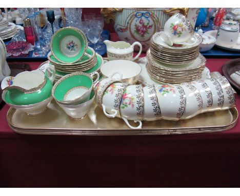 Salisbury Crown China Floral tea Ware, of thirty three pieces. A similar Paragon service:- One Tray