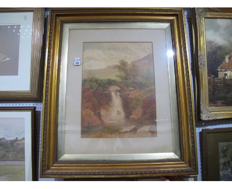G.L. Beetholme XIX Century Colour print, waterfall scene, 49 x 36cms.