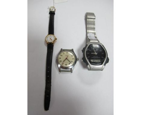 Accurist 9ct Gold Ladies Wristwatch, Casio and Rone Gents Wristwatches. (3)