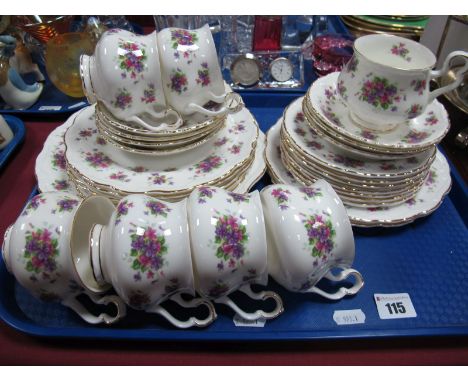 Royal Albert "Violetta" Pattern Tea Service, thirty pieces:- One Tray