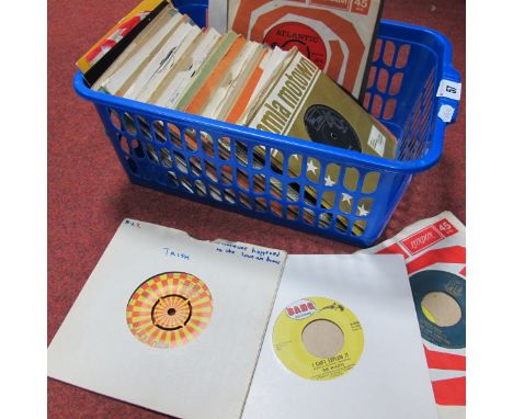 A Collection of over 40 Circa 1960's, and later Tamla Motown, Atlantic 45rpm records including Four Tops, Temptations, Miracl