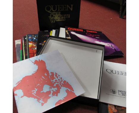 Queen Vinyl-'The Complete Works' 14 LP Box Set, 1985 EMI QB1, numbered 013158, with two booklets and map together with a coll