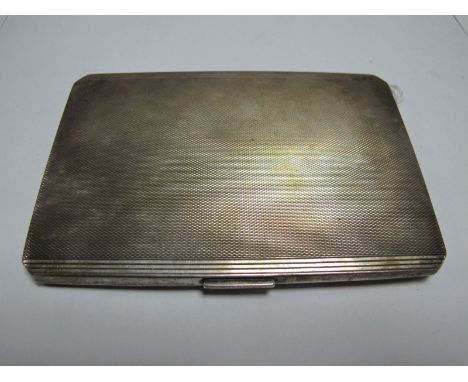 Silver Cigarette Case, engine turned, Birmingham 1950's.