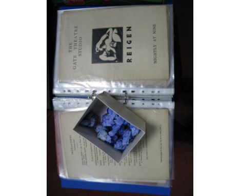 Theatre Programmes Pre-war, New Theatre London, The Gate, Whitney, Sadlers Wells etc- in album and Reckitt's blue bags washin