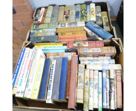 Two boxes of vintage children's books including Enid Blyton, Angela Brazil and Billy Bunter