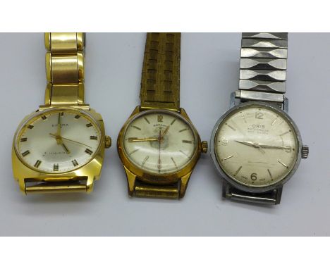 Three gentleman's wristwatches, Oris, Rotary and Bifora