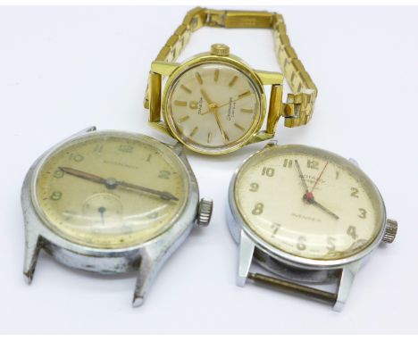 Three wristwatches;- Rotary, one marked waterproof and a lady's Omega Seamaster 