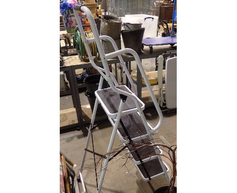 Four step folding step ladder with rubber treads. Not available for in-house P&amp;P 