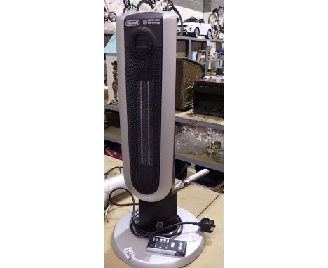 De Longhi tower fan, with remote. All electrical items in this lot have been PAT tested for safety and have passed. This does