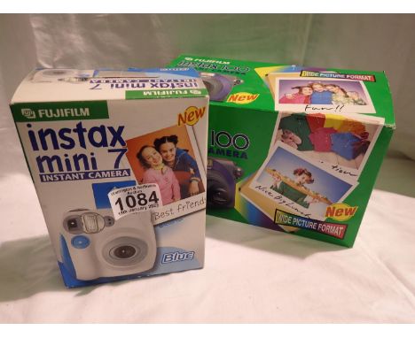 Fujifilm Instax 100 instant camera and a Fujifilm Instax Mini 7 instant camera, both boxed. P&amp;P Group 1 (£14+VAT for the 