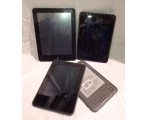 Three Amazon Kindles and an Android tablet (4). P&amp;P Group 1 (£14+VAT for the first lot and £1+VAT for subsequent lots) 