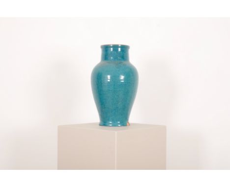 A POOLE POTTERY 'CHINESE BLUE' BALUSTER VASE20th century, marked to the base, 41cm high
