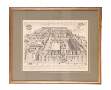 AN ETCHING BY MR A. ROOKER OF ST. JOHNS COLLEGE FROM THE GARDENfrom THE OXFORD ALMANACK ...MDCCLXXXIII'  54cm high x  53cm wi