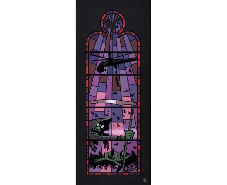 δ Jamie Hewlett (b.1968)Stained Glass Small Window RightScreenprint with lithograph printed in colours, 2005, numbered from t