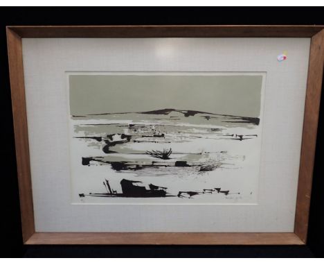 MICHAEL AYRTON 1921-1975: "GREEK LANDSCAPE III" LITHOGRAPH, 44/50 40.5cm high x 58cm wide (within mount)