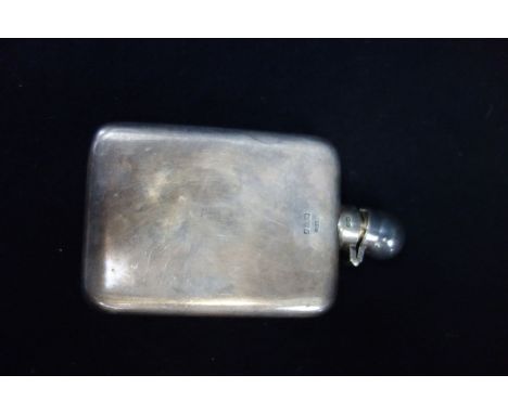 A SILVER HIP FLASK 128g