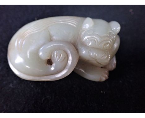 A CHINESE JADE ANIMAL 6.5cm long