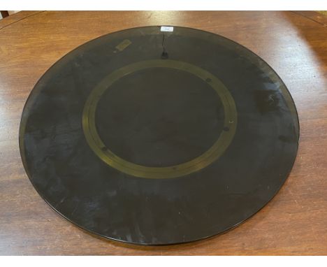 A vintage smoked glass lazy Susan D71cm