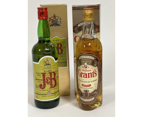 A bottle of Justerini &amp; Brooks Rare blended Scotch whisky complete with box and a bottle of Grant's family reserve Finest