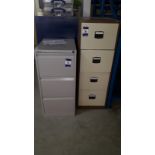 Bisley Steel upright 3 drawer filing cabinet plus upright steel 4 drawer fling cabinet