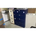 3x Steel upright 4 drawer filing cabinets
