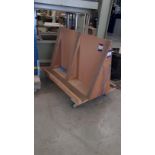 2 x Timber constructed double sided board trolley