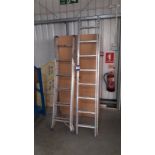 2x Extendable Twin Section Ladders