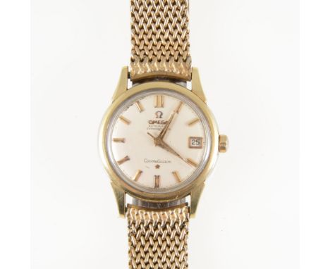 Omega - a gentleman's Constellation Automatic Chronometer, circular cream baton dial with centre seconds hand and date apertu