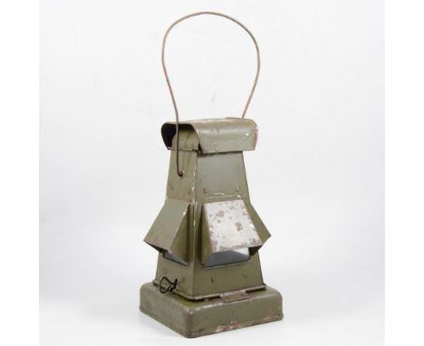WWII Home Guard blackout lamp, 42cm.