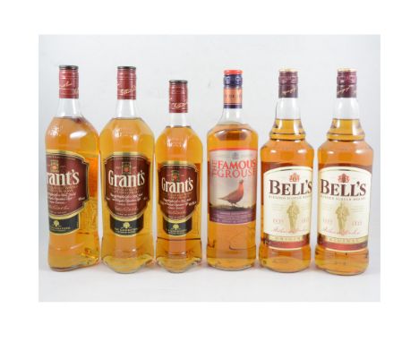 Six bottles of blended Scotch whisky, comprising: Grant's, 1L, 40% vol (2 bottles); Grant's, 70cl, 40% vol; Bell's, 1L, 40% v