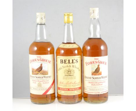 Five bottles of assorted blended Scotch whisky, including: Haig's Dimple, 1L 43%, in carton; Bell's, 750ml, 40%, in carton, a