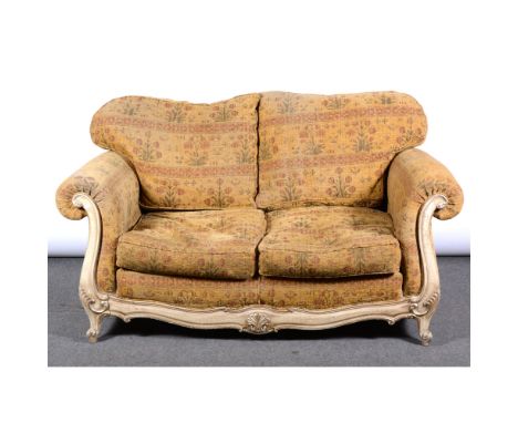 Conteporary French style sofa, by David Gascoigne, floral tapestry pattern upholstery with loose cushions, length 170cm.