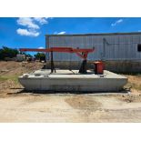 Work Flat 20' X 14' X 3' Barge w/ Hydraulic Crane