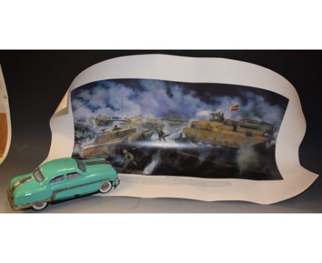 An Amartoys friction powered push along Pontiac model car;  David Rowlands. by & after, Thrown Tracks limited edition signed 
