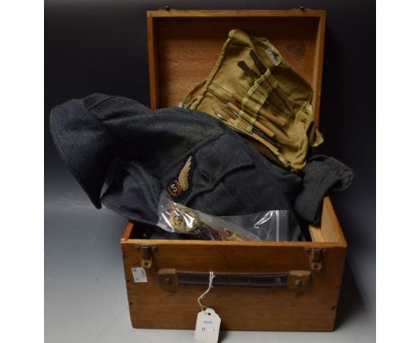 Militaria - an W.A.A.F. No.2 working blouse, size 1, signaler cloth badge; a Baker field surgical kit; an RAF sweetheart comp