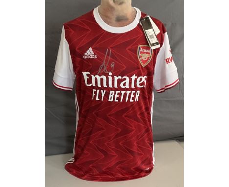 Alexandre Lacazette signed Arsenal football shirt. UK Size S. Lacazette (born 28 May 1991) is a French professional footballe