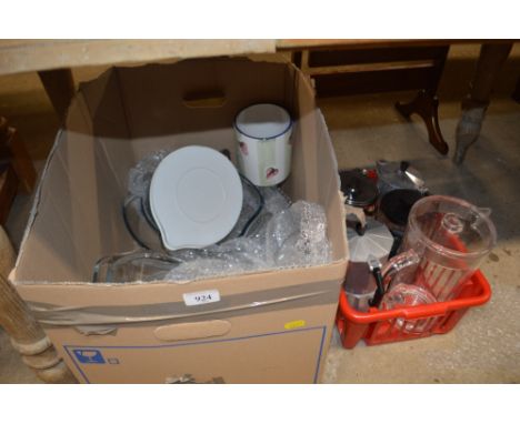 Two boxes of mostly kitchenalia and cooking dishes