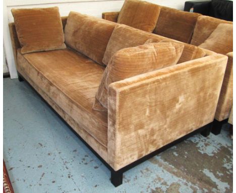 CHRISTIAN LIAIGRE SOFA, in brown chenille, 104cm x 77cm H x 221cm.