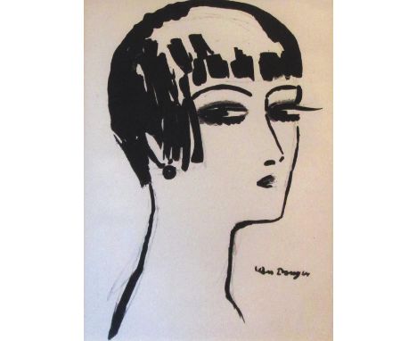 KEES VAN DONGEN (Dutch-French, 1877-1968) 'Portrait of a young woman' lithograph, 35cm x 25cm, framed. 