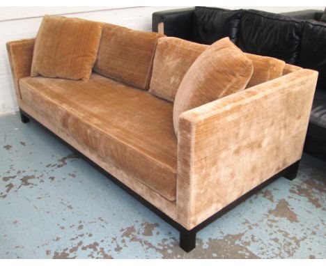 CHRISTIAN LIAIGRE SOFA, in brown chenille, 104cm x 77cm H x 221cm.