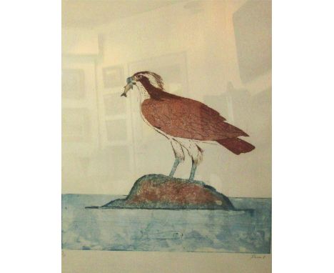 DAME ELIZABETH FRINK (British, 1930-1993), 'Osprey' lithograph, 94cm x 63cm, framed. (Please Note Clause 6 of Buyer's Conditi